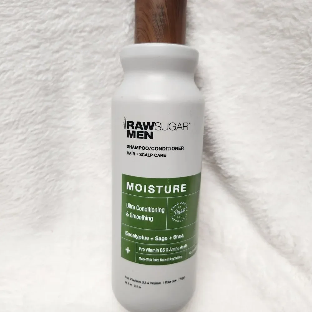 Raw Sugar Men Shampoo/Conditioner Moisture Eucalyptus Sage Shea 18 oz